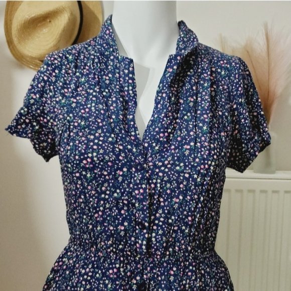 MONTEAU Los Angeles- Vintage Style Button Down Collar Dress - Picture 11 of 12